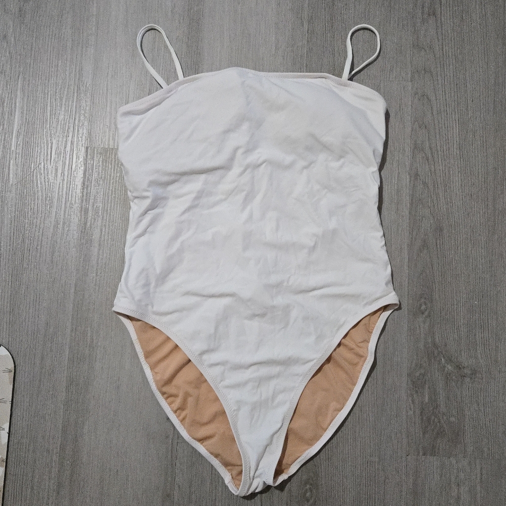 J. Crew White Squareneck Scoopback W/bows One Piece Swimsuit, SIZE 12